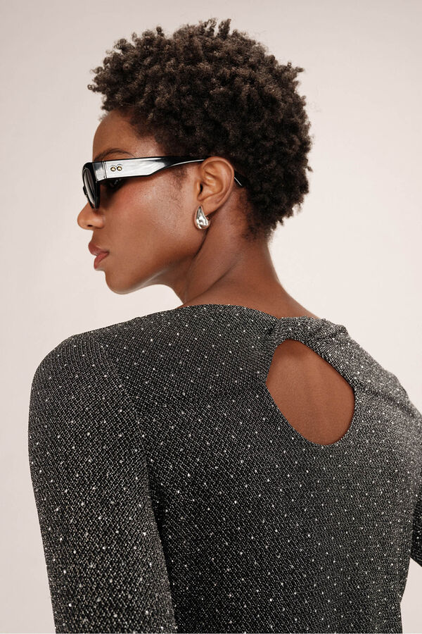 Grace & Mila Top pegado lúrex Gris