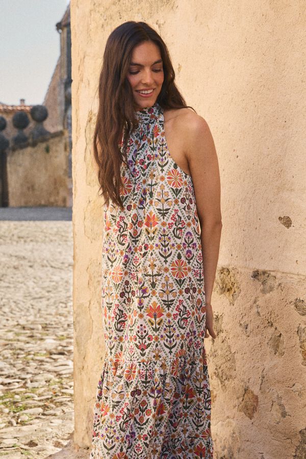 Pol&iacute;n Et Moi Vestido halter &Agrave;gnes Multicolor