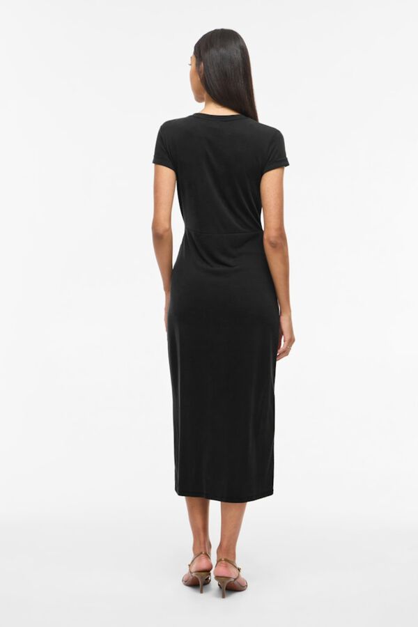 Vila Vestido midi con manga corta de modal Negro