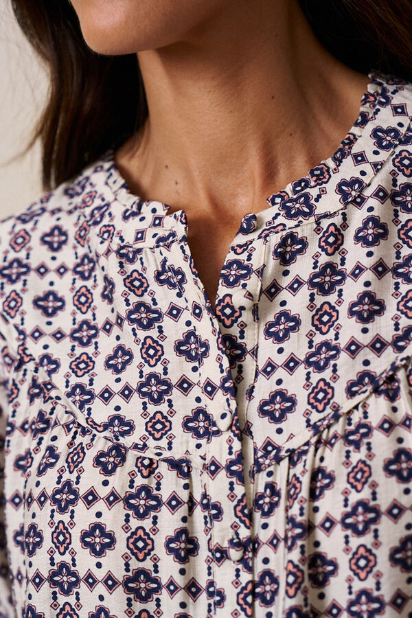 Pol&iacute;n Et Moi Camisa geom&eacute;trica Lila Estampado blanco