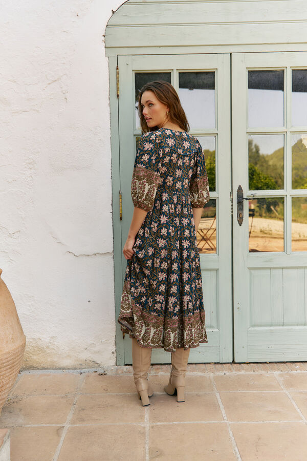 Jaase Vestido midi Eve estampado Nomade Multicolor