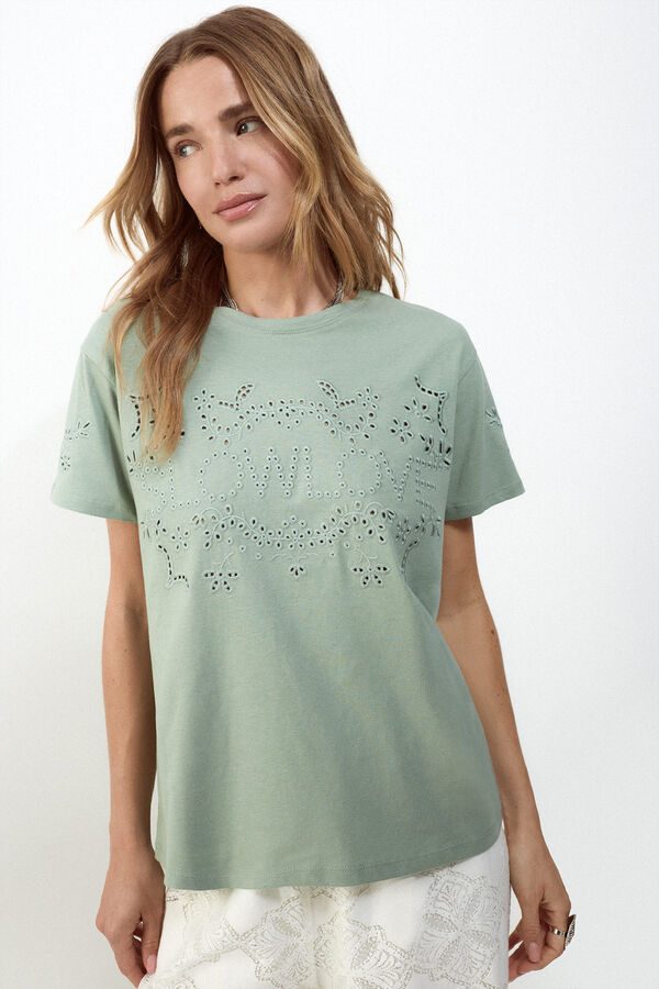 Slowlove Camiseta bordado Kaki