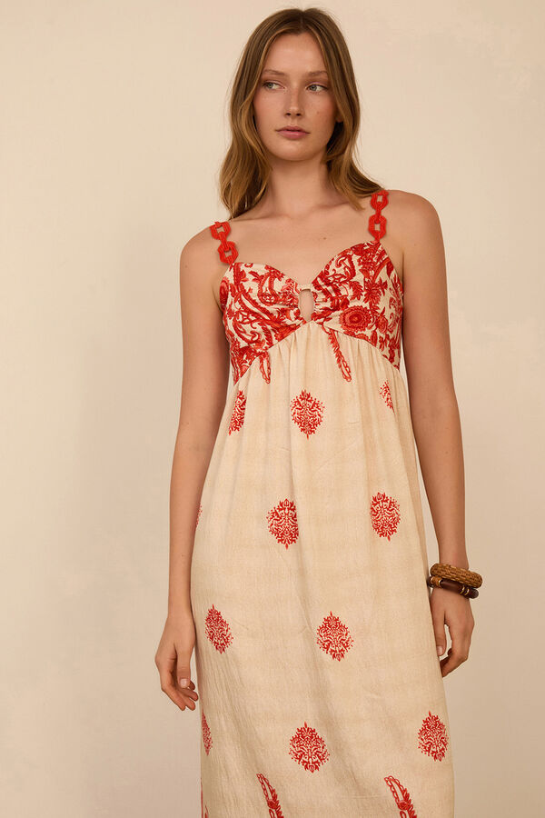 Meisie Vestido largo estampado Estampado blanco