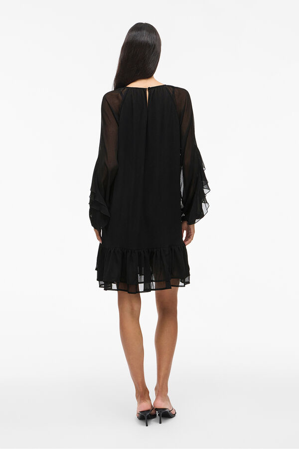 Vila Vestido corto con volantes Negro