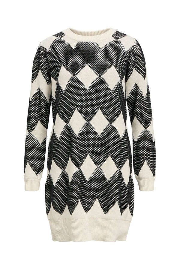 Object Vestido punto estampado Blanco