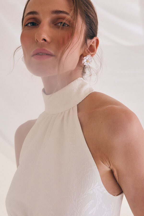 Pol&iacute;n Et Moi Vestido novia Liso Blanco