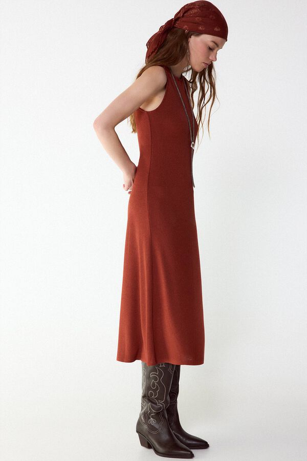 Slowlove Vestido b&aacute;sico estructura Marr&oacute;n