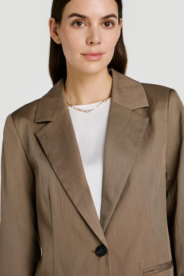 Vila Americana blazer abotonada Marr&oacute;n