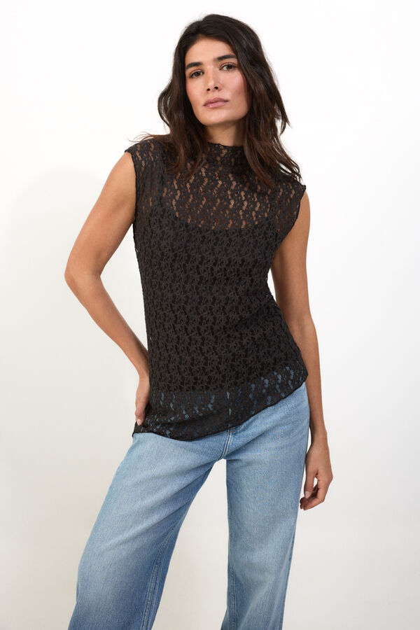 Slowlove Top lencero asim&eacute;trico Gris oscuro