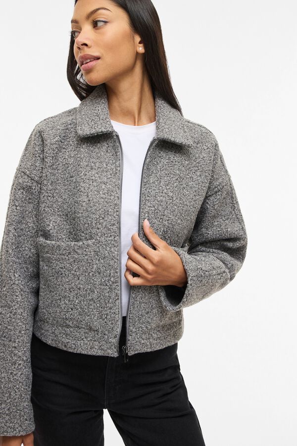 Vila Chaqueta corta boucl&eacute; Gris