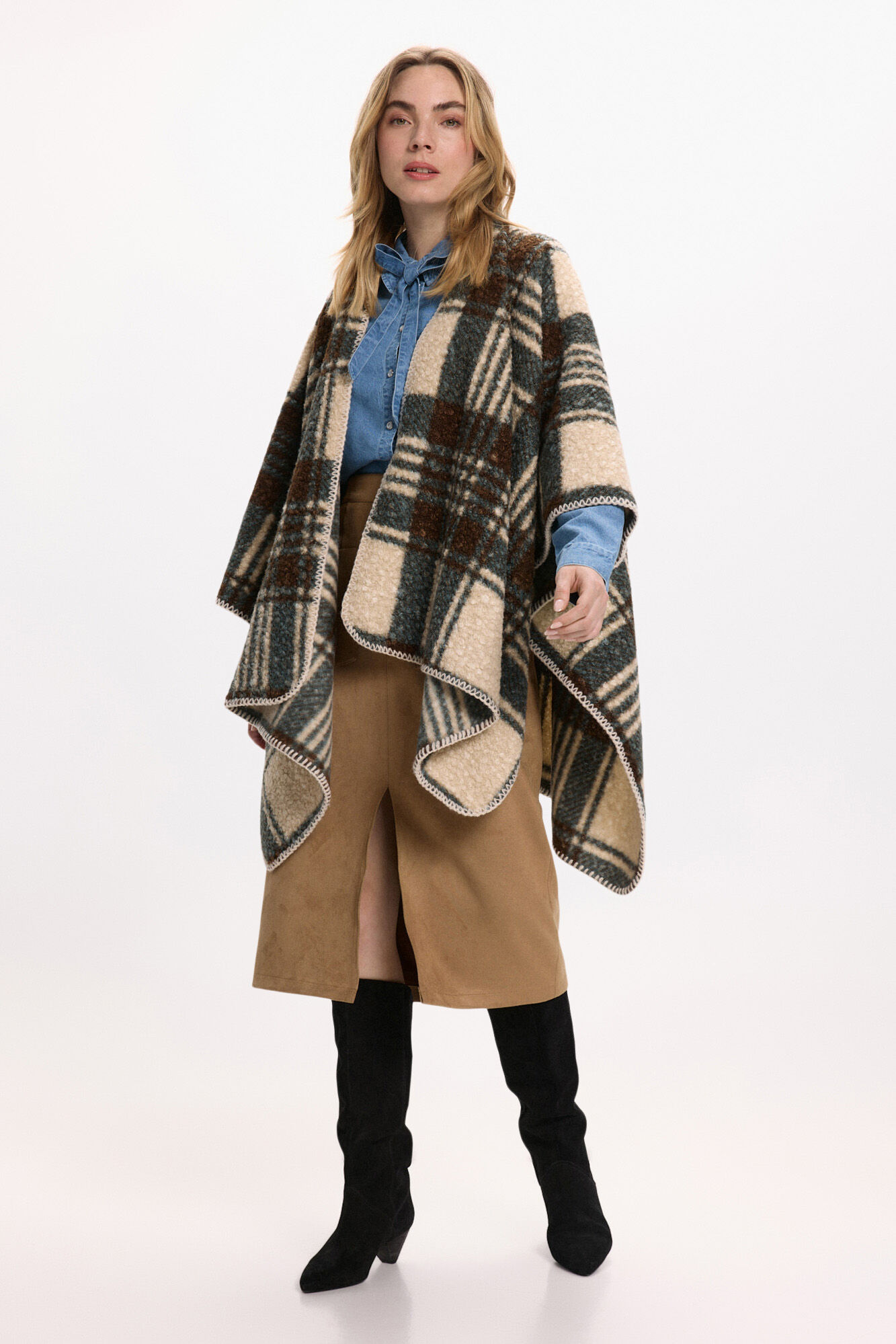 Vila Capa poncho de cuadros