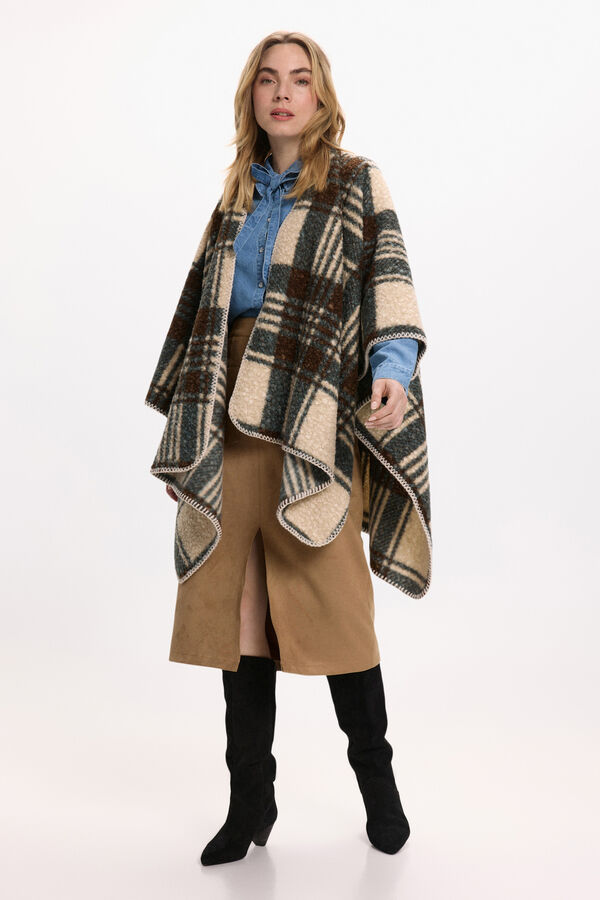 Vila Capa poncho de cuadros Multicolor