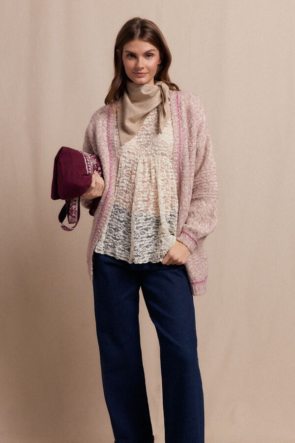 Slowlove Top encaje capa Marfil