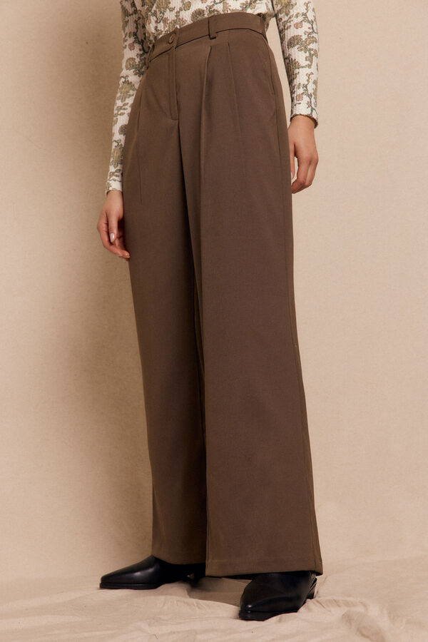 Slowlove Pantalón de pinzas Marrón