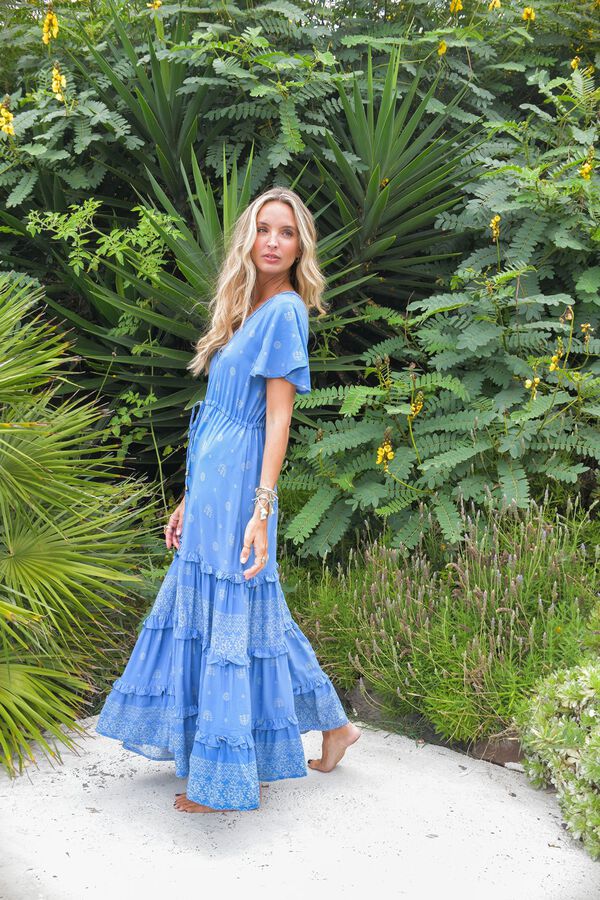 Jaase Vestido largo fluido Azul