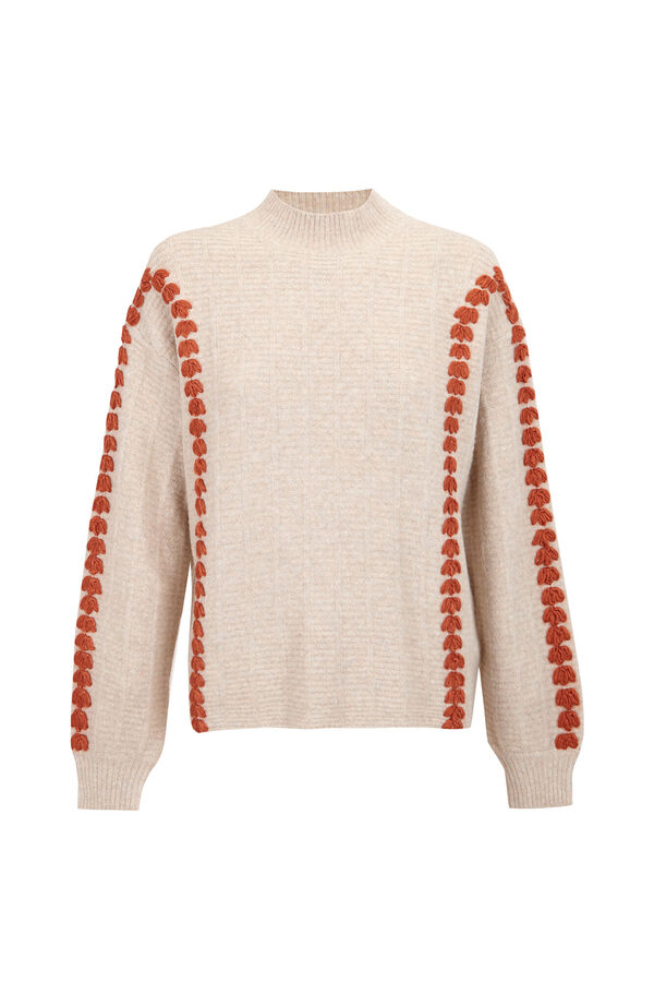 Slowlove Jersey bordado contraste Beige