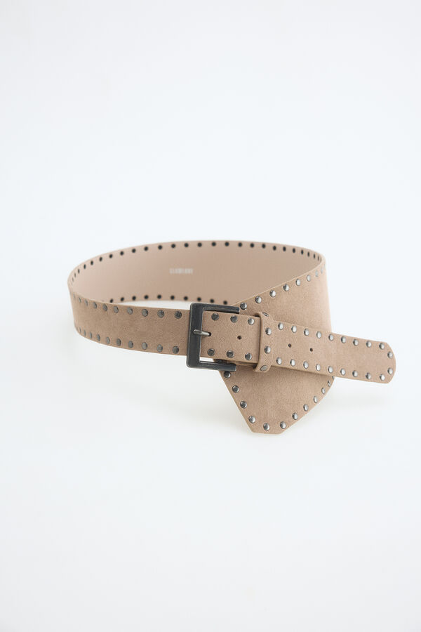 Slowlove Cintur&oacute;n irregular tachas Beige