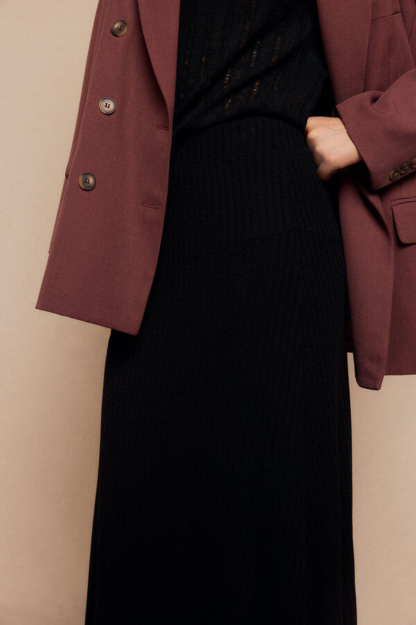 Slowlove Falda capa de punto Negro