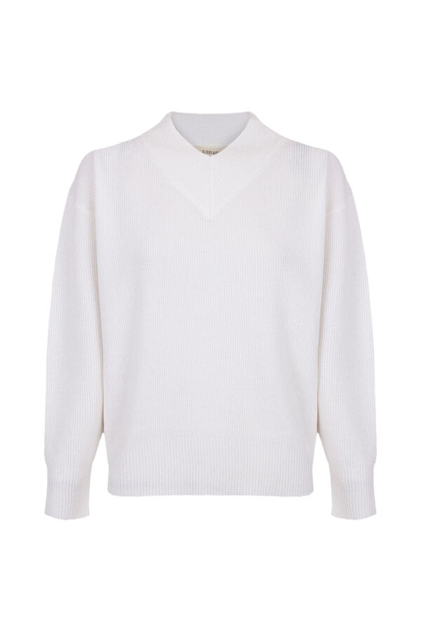 Slowlove Jersey perlado pico Marfil