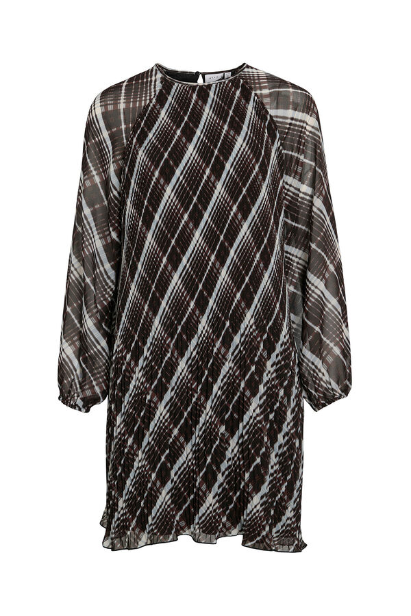 Vila Vestido corto de gasa plisado Negro