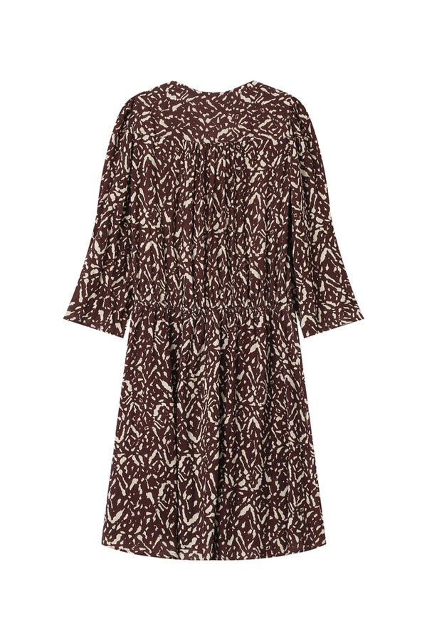 Grace & Mila Vestido corto de manga 3/4 Estampado marr&oacute;n