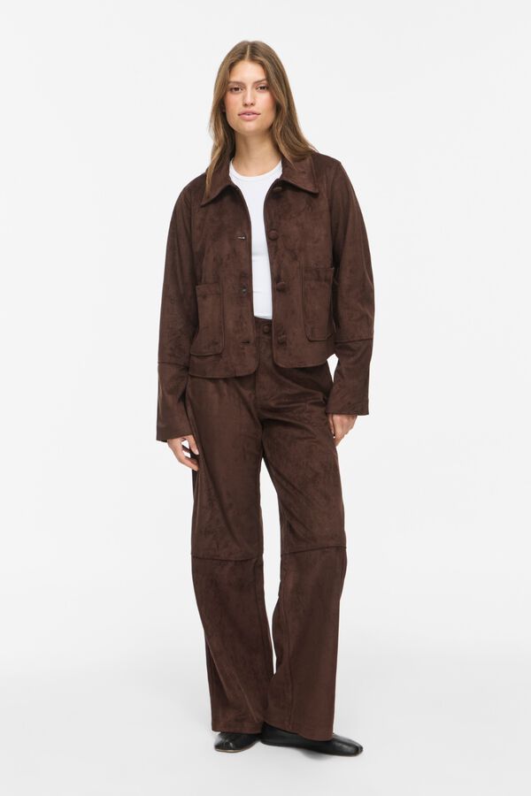 Vila Chaqueta corta efecto ante Marr&oacute;n oscuro