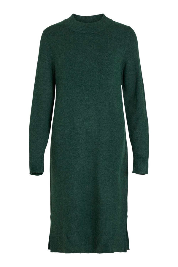 Vila Vestido de punto con viscosa Verde oscuro