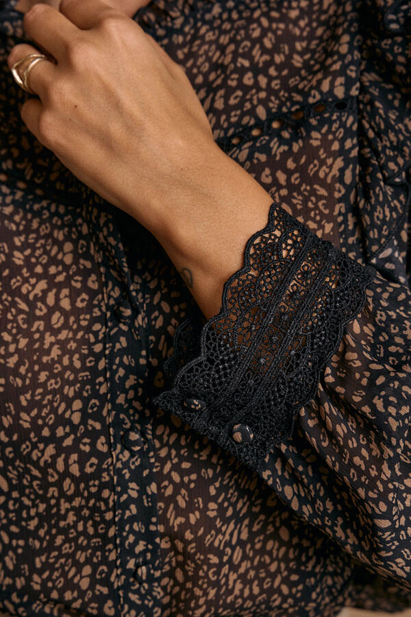 Pol&iacute;n Et Moi Camisa estampado Ini Negro