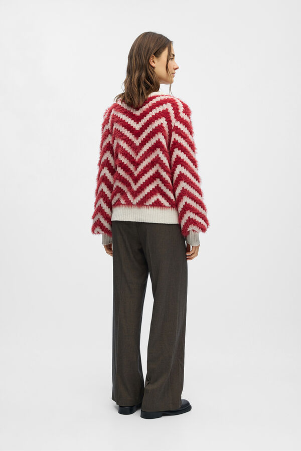 Object Jersey punto efecto pelo Rojo