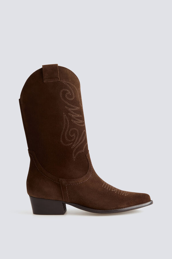 Bryan Stepwise Bota cowboy piel Marr&oacute;n oscuro