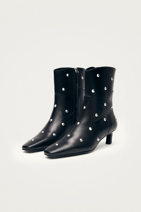 Alohas Botines de cuero Nash Studs Negro