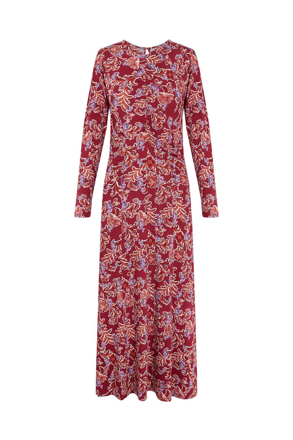 Slowlove Vestido estampado frunces Rojo