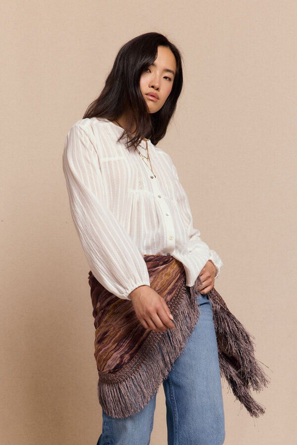 Slowlove Blusa encajes Marfil