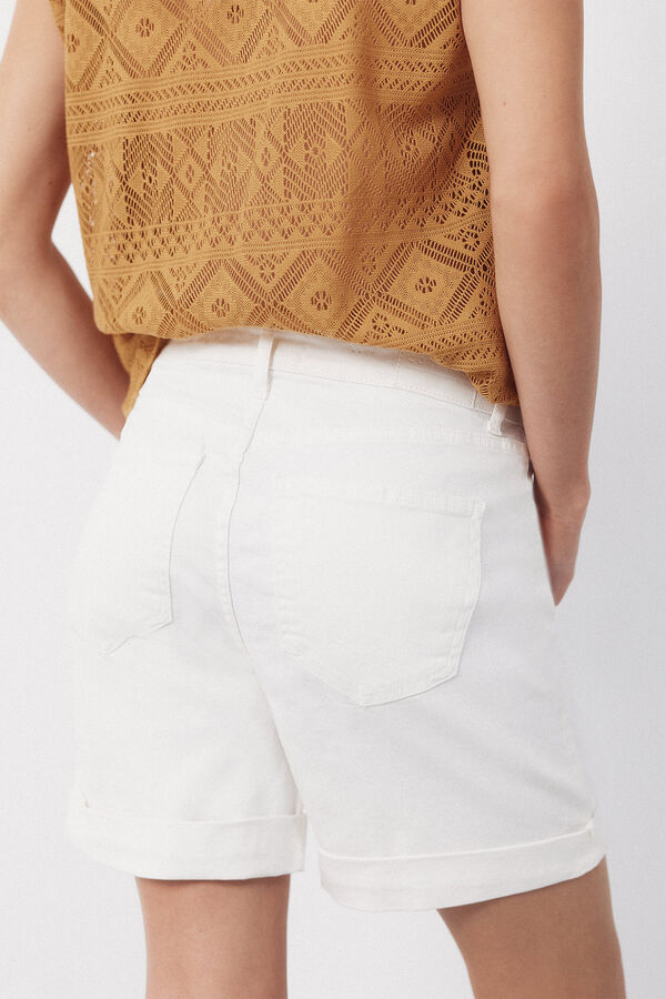 Cortefiel Shorts Vaqueros color Blanco