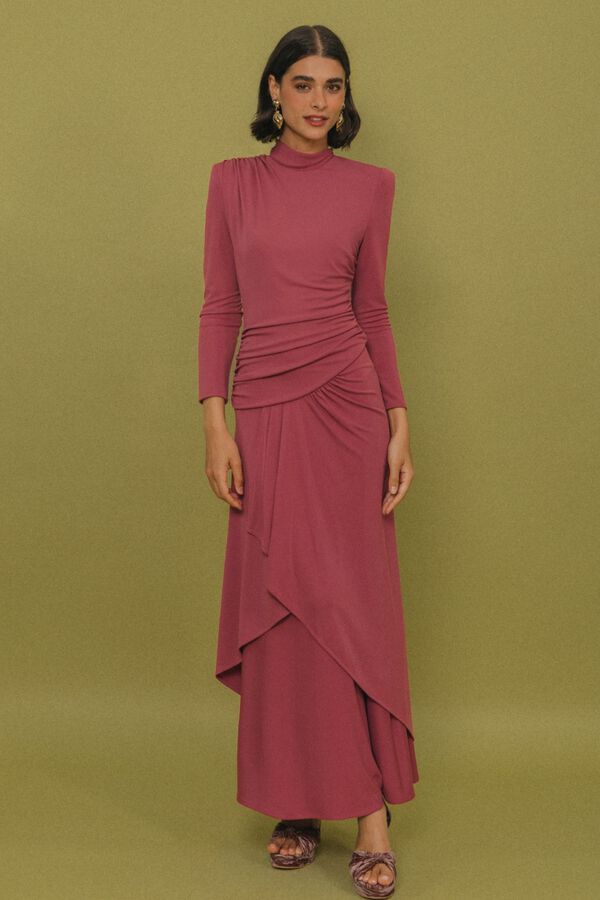 Cherubina Vestido midi Raven Rosa