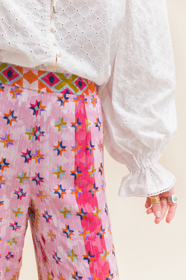 Jaase Pantalones pierna ancha Rosa