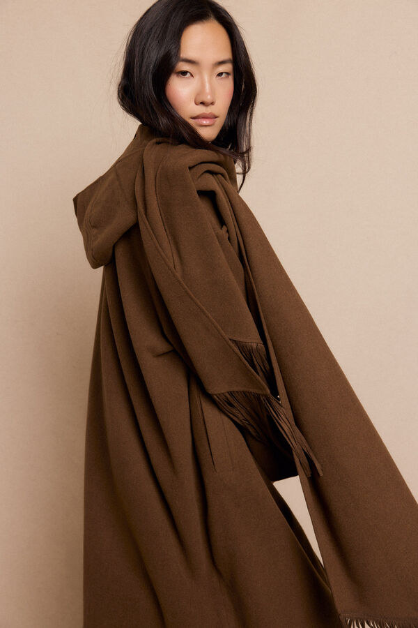 Slowlove Abrigo largo bufanda Kaki