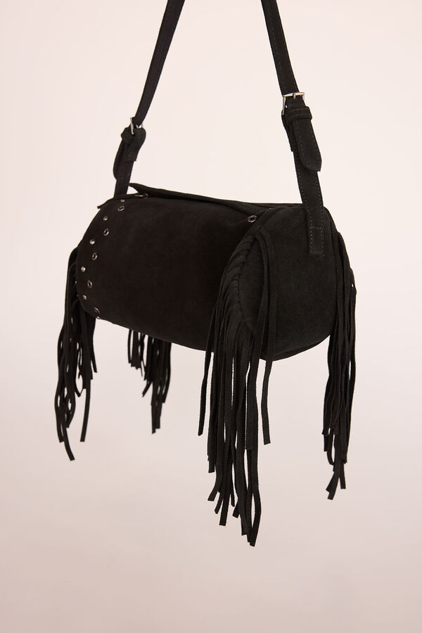 Slowlove Bolso barril flecos Negro