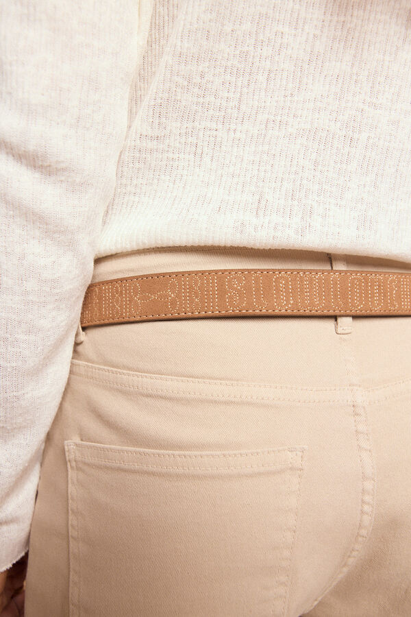 Slowlove Cinturón de piel Camel