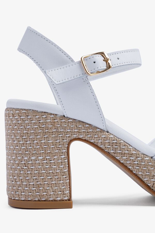 Popa Sandalia cu&ntilde;a tac&oacute;n se&ntilde;ora Daira Piel Blanco