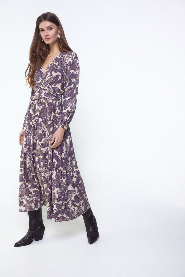 Slowlove Vestido fluido estampado Estampado morado