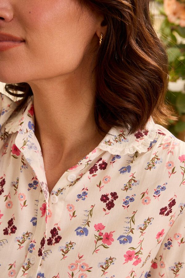 Pol&iacute;n Et Moi Blusa flores Odete Estampado blanco