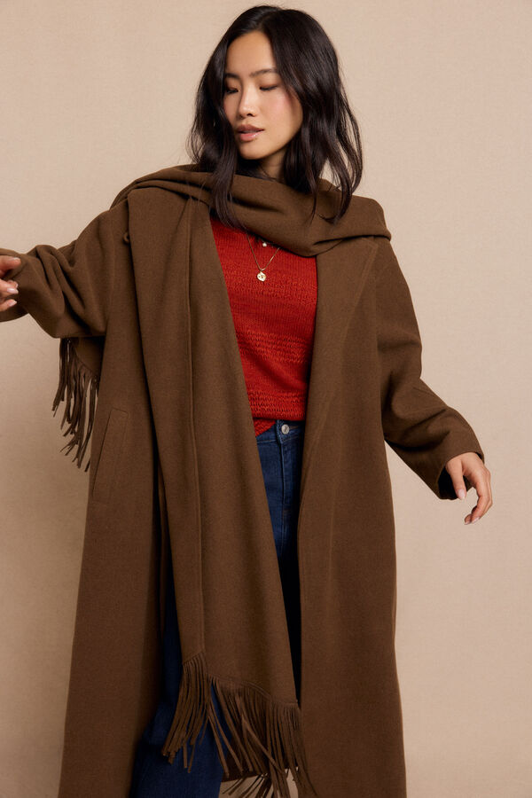 Slowlove Abrigo largo bufanda Kaki