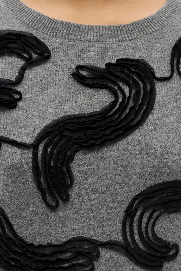 Object Jersey bordado cord&oacute;n Gris