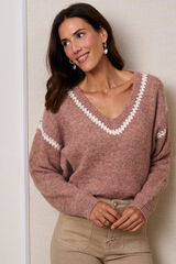 Pol&iacute;n Et Moi Jersey pico Rosalinda Rosa