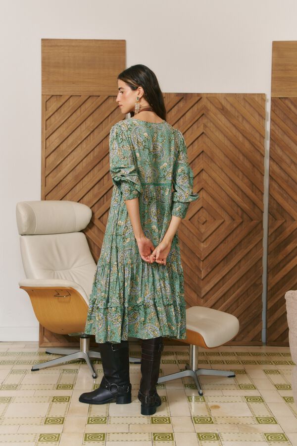 Jaase Vestido midi Monday Estampado verde