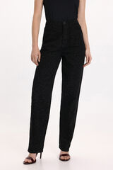 Vila Pantal&oacute;n vaquero animal print Negro