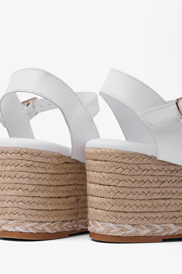 Popa Sandalia cu&ntilde;a baja se&ntilde;ora Garua Yute Blanco
