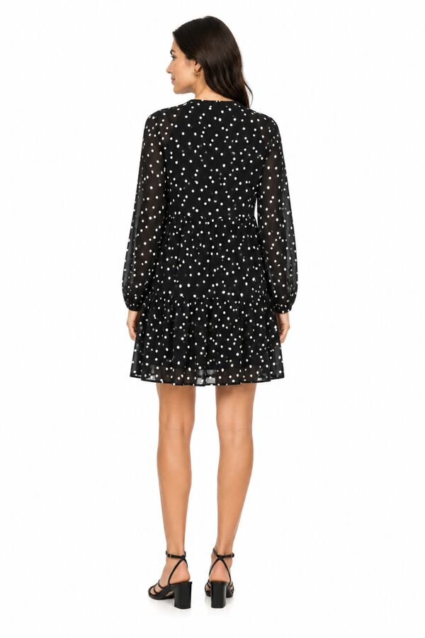 Object Vestido corto gasa estampado Negro