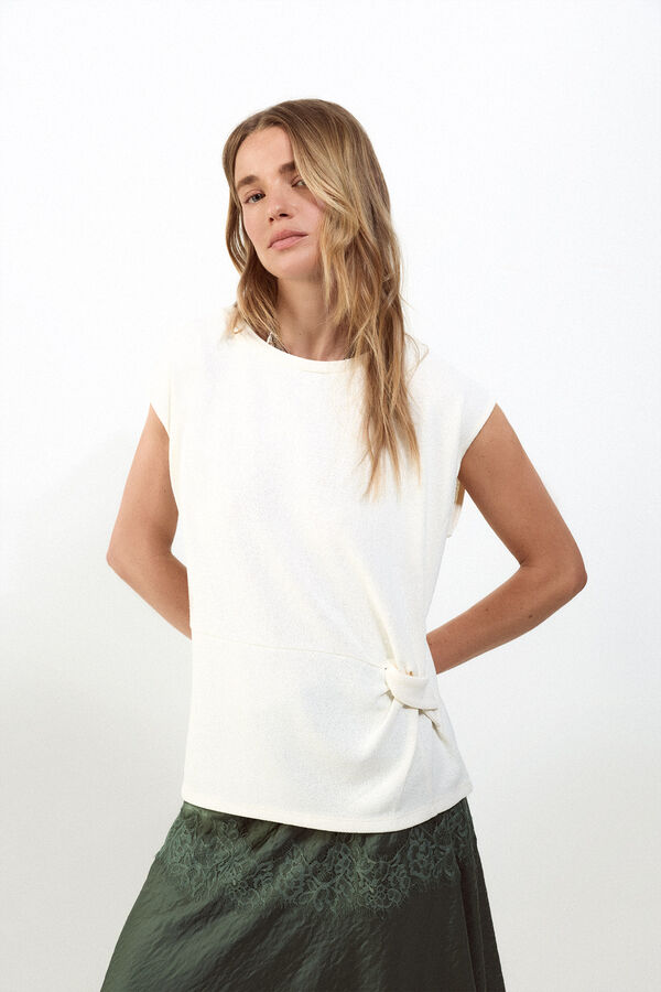 Slowlove Top estructura nudo Marfil